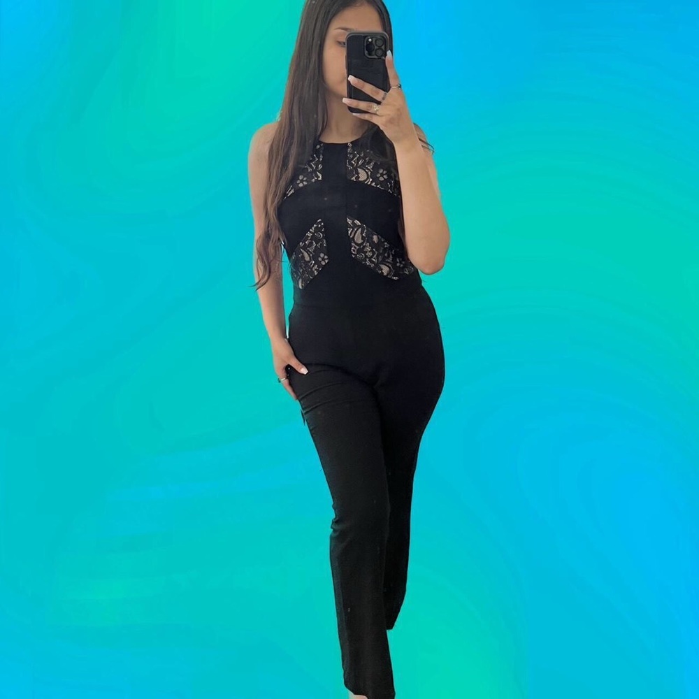 Black Pant Suit Romper